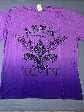 Antik Denim Purple Ombre Soul Spirit Graphic Tee Big & Tall